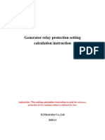 Generator Relay Protection Setting Calculation