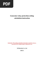 Generator Relay Protection Setting Calculation