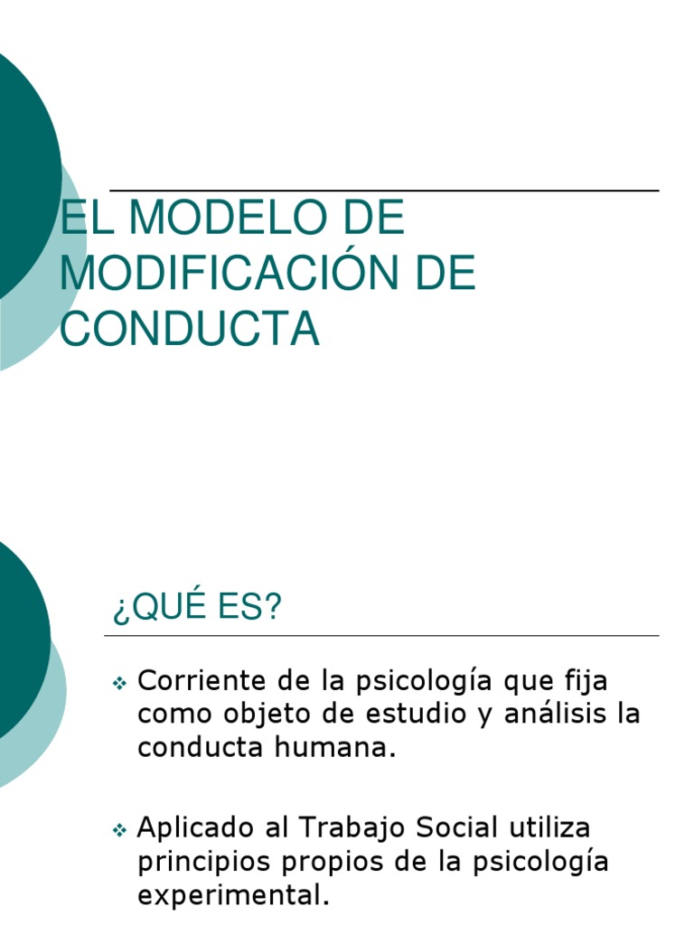 Modelo Modificacion de Conducta | PDF