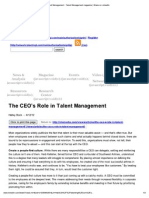 Ceo's Role in Talent Management