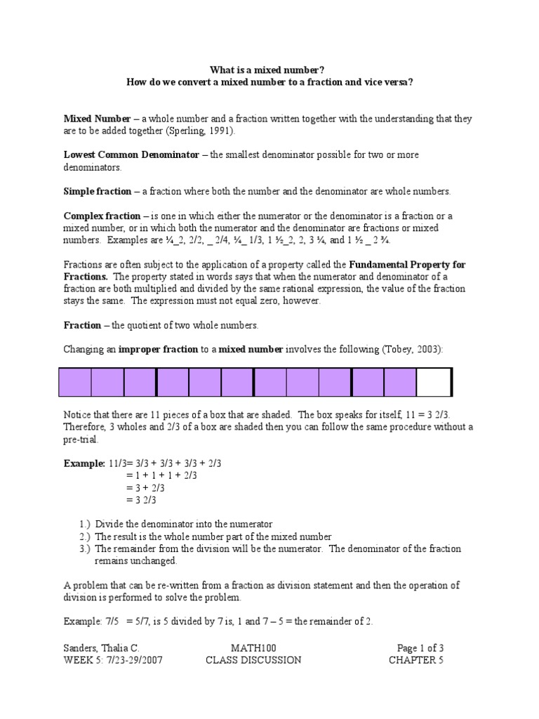 Mat100week5clsdsc Fraction Mathematics Numbers