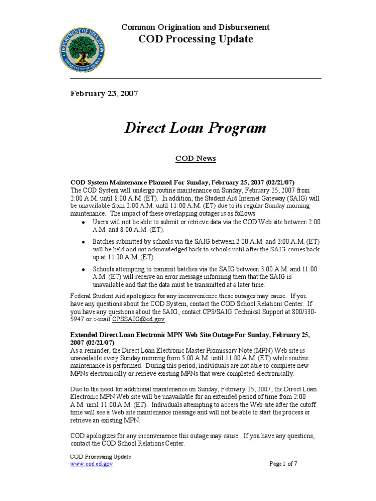 Description: Tags: 0223CODProcessUpdateforDirectLoan | PDF | Pell Grant ...