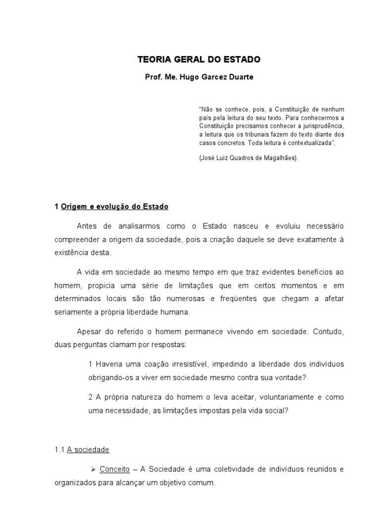 Apostila de Teoria Geral Do Estado | Download grátis PDF | Sistema ...