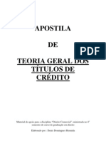 TITULOS de CREDITO - Apostila de Teoria Geral