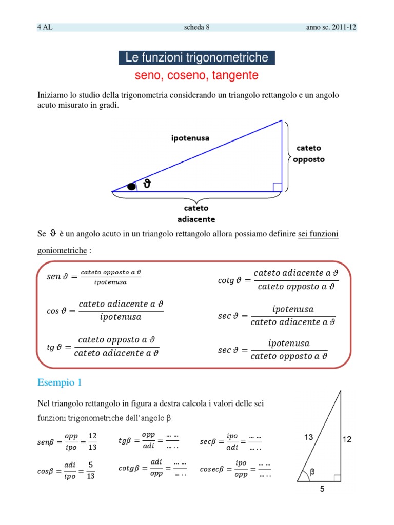 Dominio Funzioni Goniometriche Esercizi Svolti Pdf