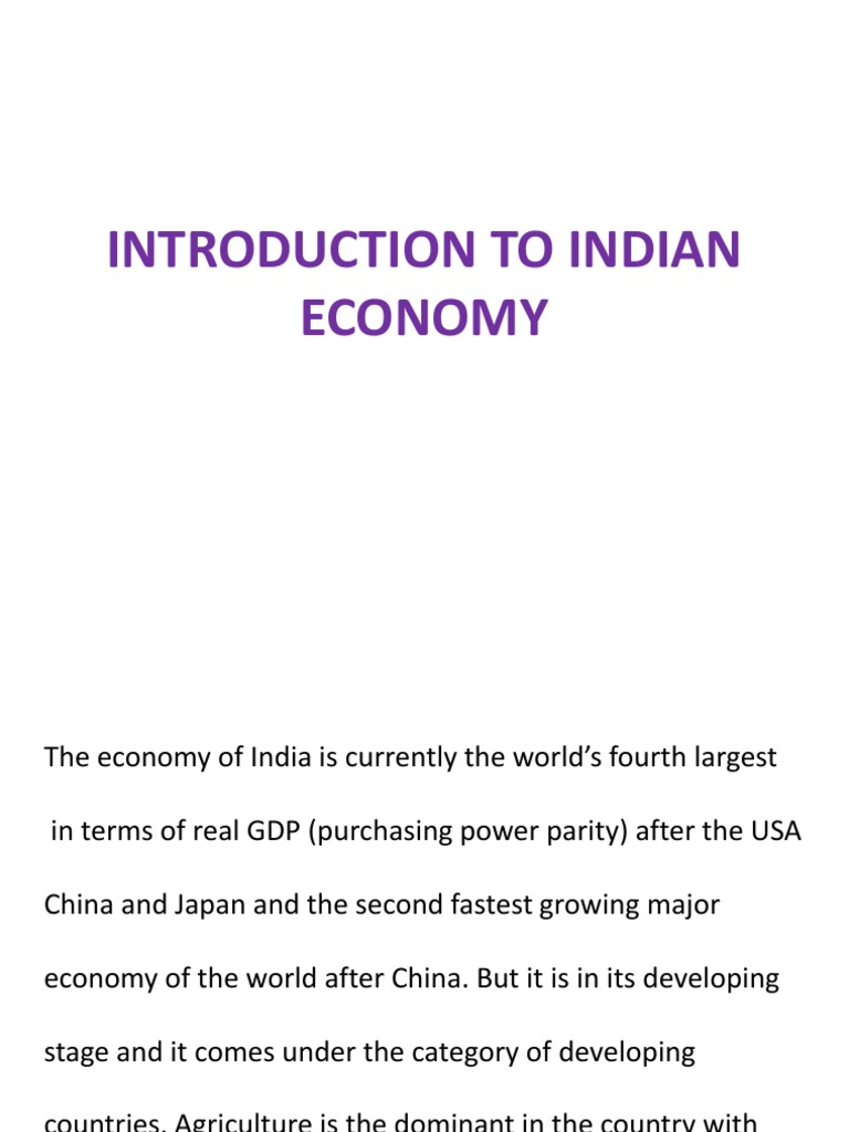 Overview of Indian Economy Features | PDF | Economy Of India ...