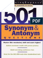 Synonym Antonym Questions Prsolutions