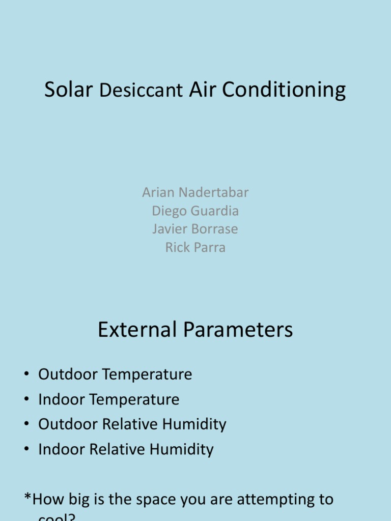 Solar Desiccant Air Conditioning Guide | PDF