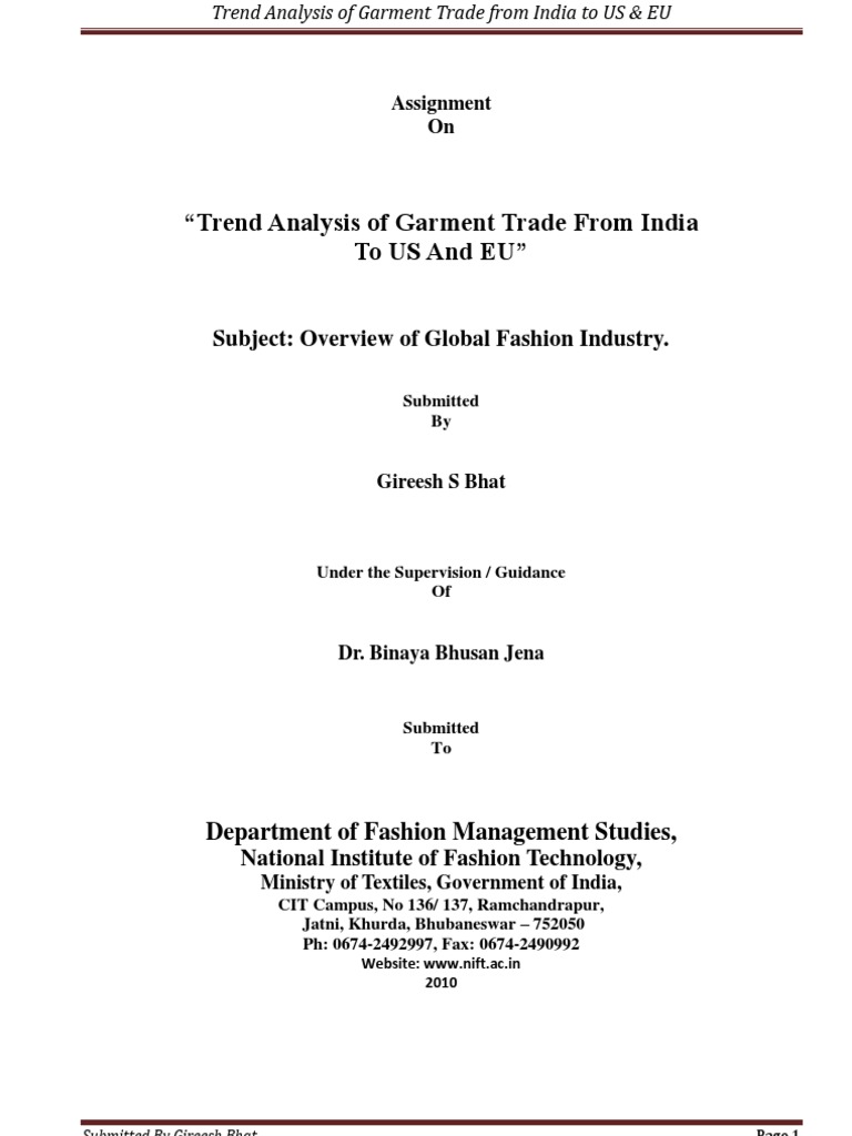 Overview of Global Fashion Industry | PDF | Cotton | Clothing
