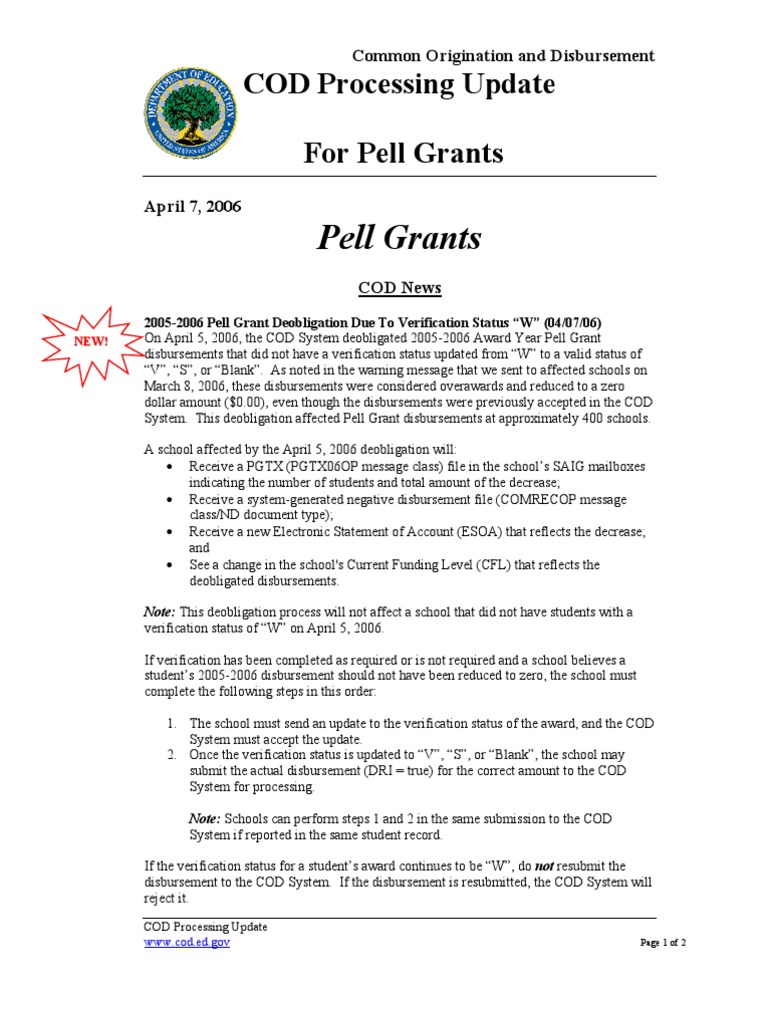Description: Tags: 0407CODProcUpdatesPell | PDF | Pell Grant | Computing