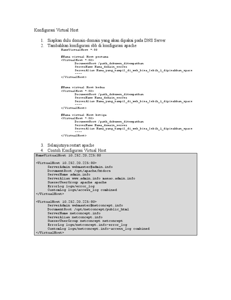 Konfigurasi Virtual Host Apache | PDF | Computers