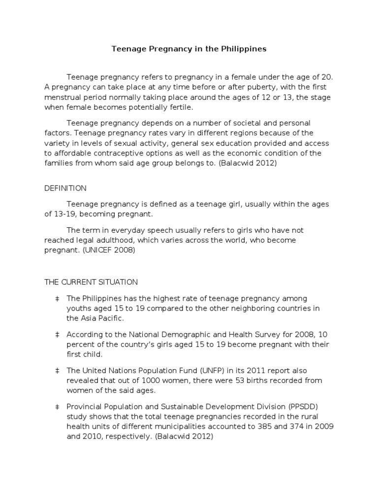 Risk Factors of Teenage Pregnancy | PDF | Teenage Pregnancy | Adolescence
