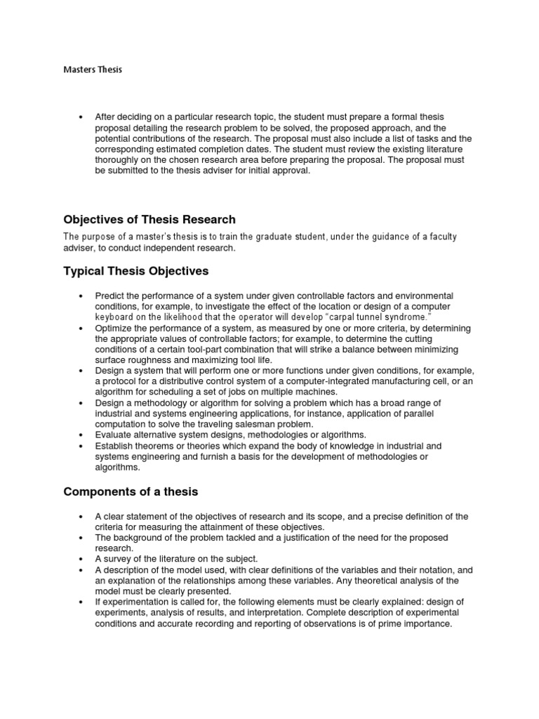 Master’s Thesis Research Guidelines | PDF | Thesis | Graduate School