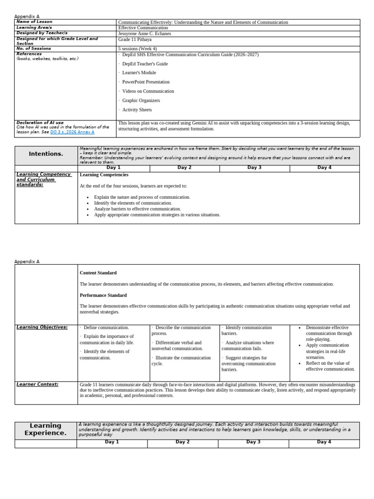 Ilaw-Effective Communication Week 4 | PDF | Communication | Learning