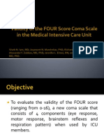Validity of The FOUR Score Coma Scale in The Medical Intensive Care Unit
