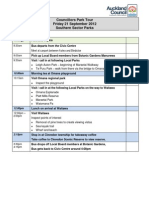 Itinerary For South East Auckland Council Regional Parks Tour 21 September 2012