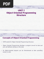 Unit I Object Oriented Programming Structure