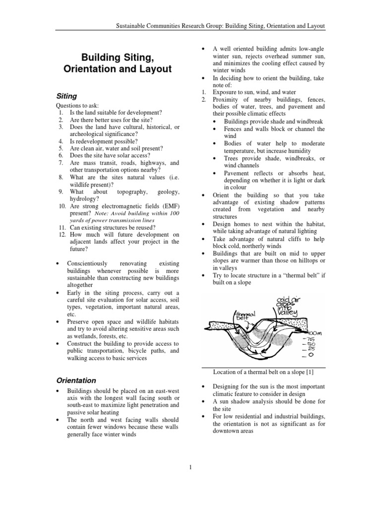 Building Siting and Orientation Guide | PDF | Wound | Hvac