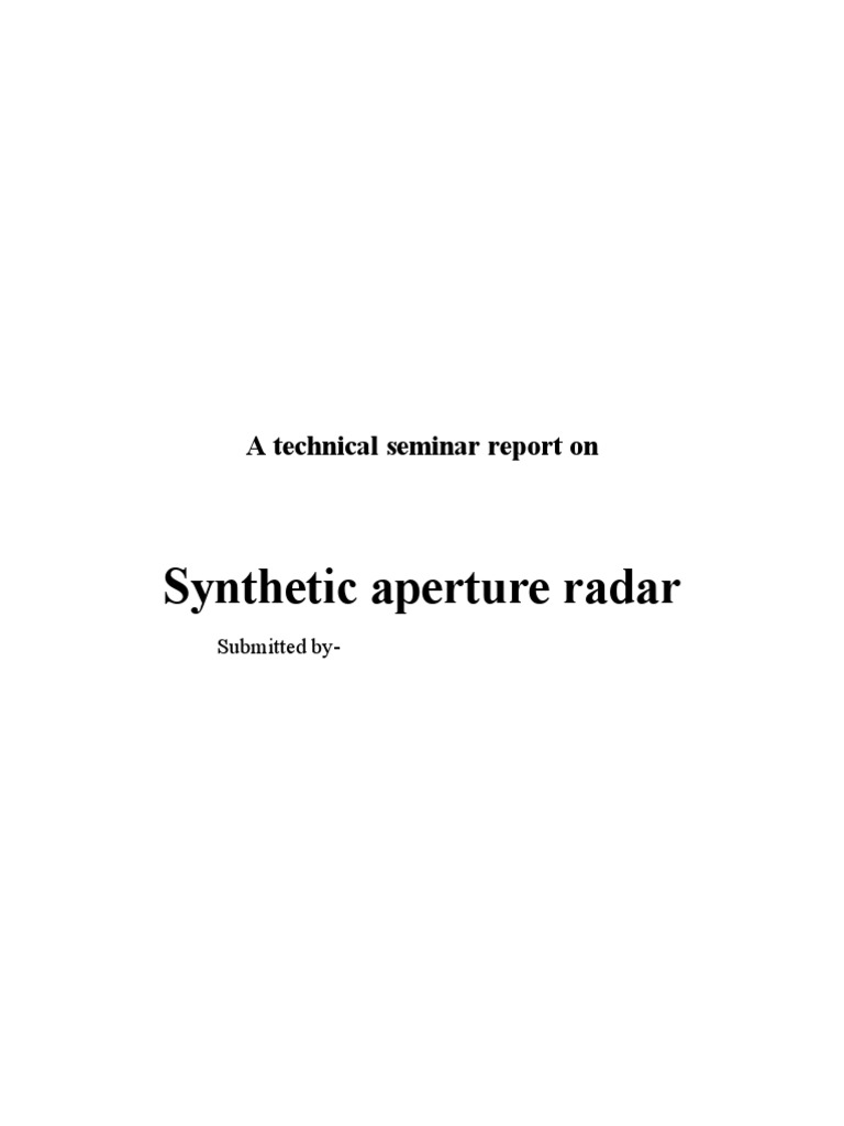 Understanding Synthetic Aperture Radar | PDF | Ultra Wideband ...