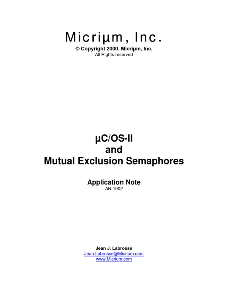 UC Mutual Exclusion Semaphore | PDF | Pointer (Computer Programming ...