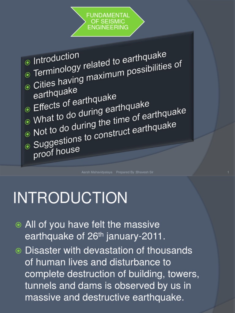 Fundamental of Seismic Engineering | PDF | Seismology | Earthquakes