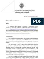 Proyecto 19/09/2012 - Rechazo Política Ordenamiento Suelo