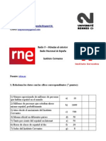 Instituto Cervantes. Comprensión Oral. RNE