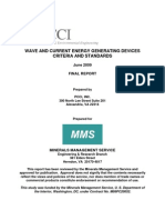 Wave and Current Energy Generating Devices Criteria and Standards