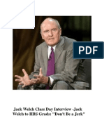 Jack Welch Class Day Interview - Jack Welch To HBS Grads: "Don't Be A Jerk"