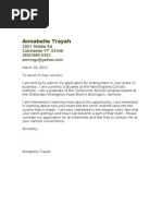 Cover Letter # 2