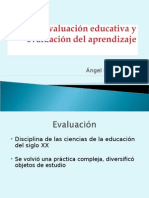 Evaluación Educativa y Evaluación Del Aprendizaje