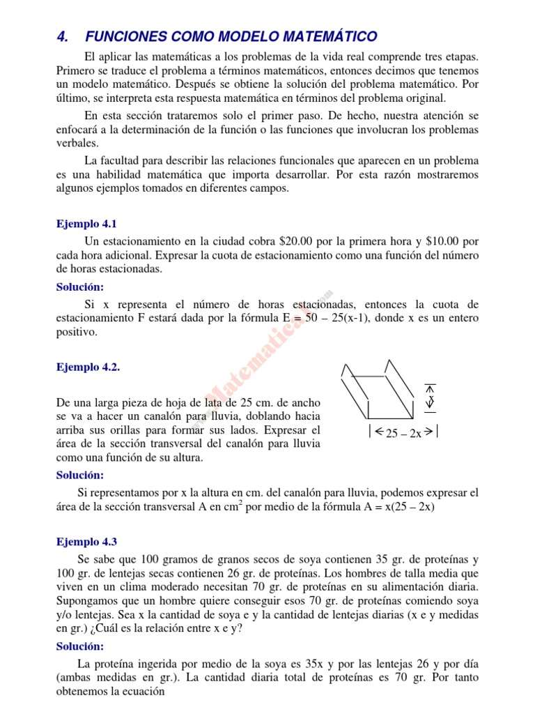 Funciones Como Modelo Matemático | PDF | Función (Matemáticas) | Ecuaciones