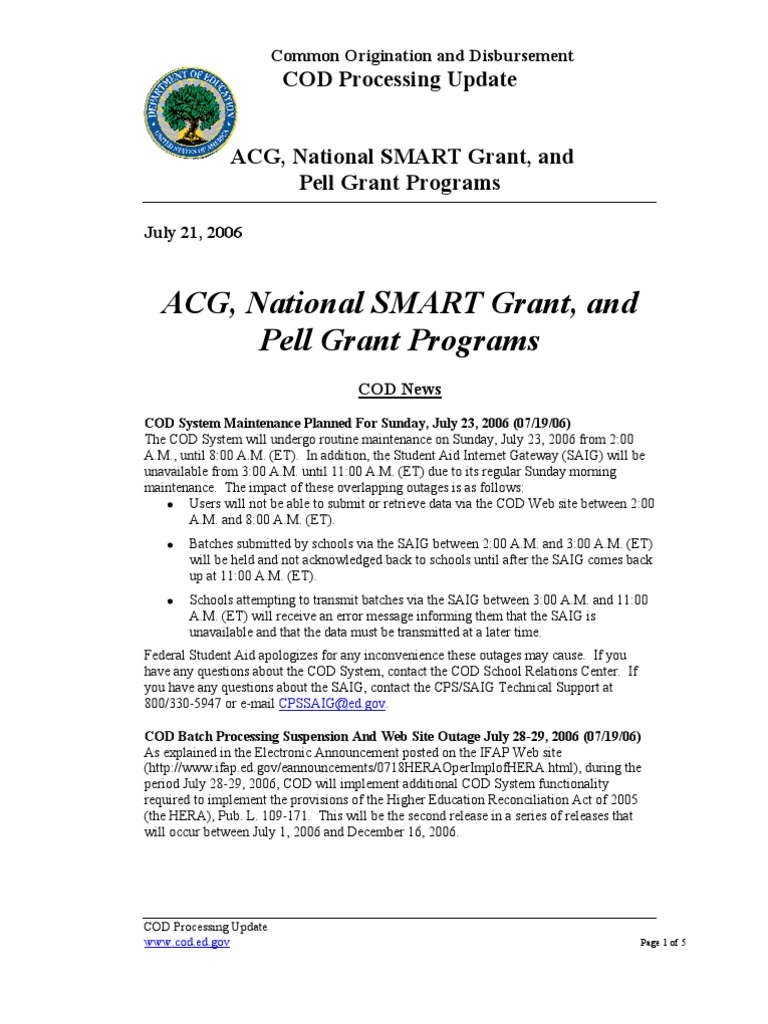 COD Processing Update for Grants | PDF | Password | World Wide Web