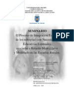 Seminario El Proceso de Integración Escolar de Los Niños (