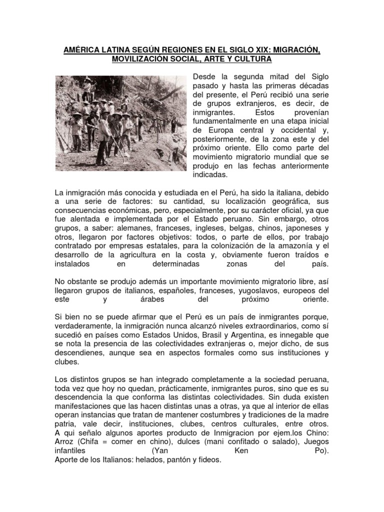 América Latina Según Regiones en El Siglo Xix | PDF