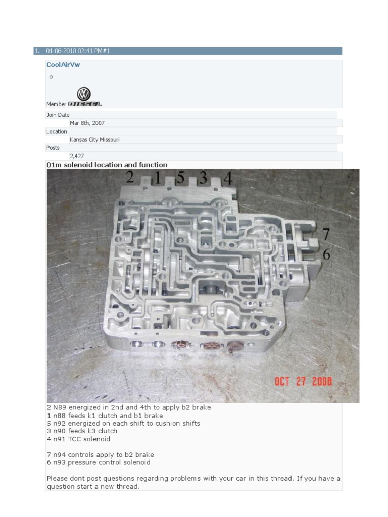 01m Solenoid Location and Functions PDF Vehicles Automobiles