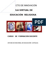 CURSO DE  FORMACION DOCENTE  AULA VIRTUAL DE EDUCACIÓN RELIGIOSA 