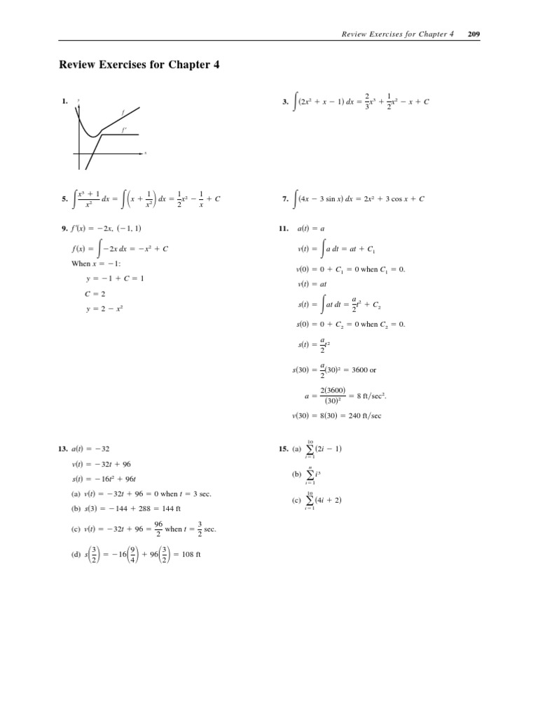 Chapter 4 Integration Review Exercises | PDF | Area | Discrete Mathematics