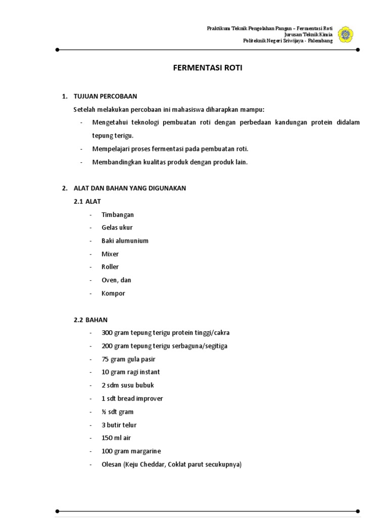 Fermentasi Roti | PDF