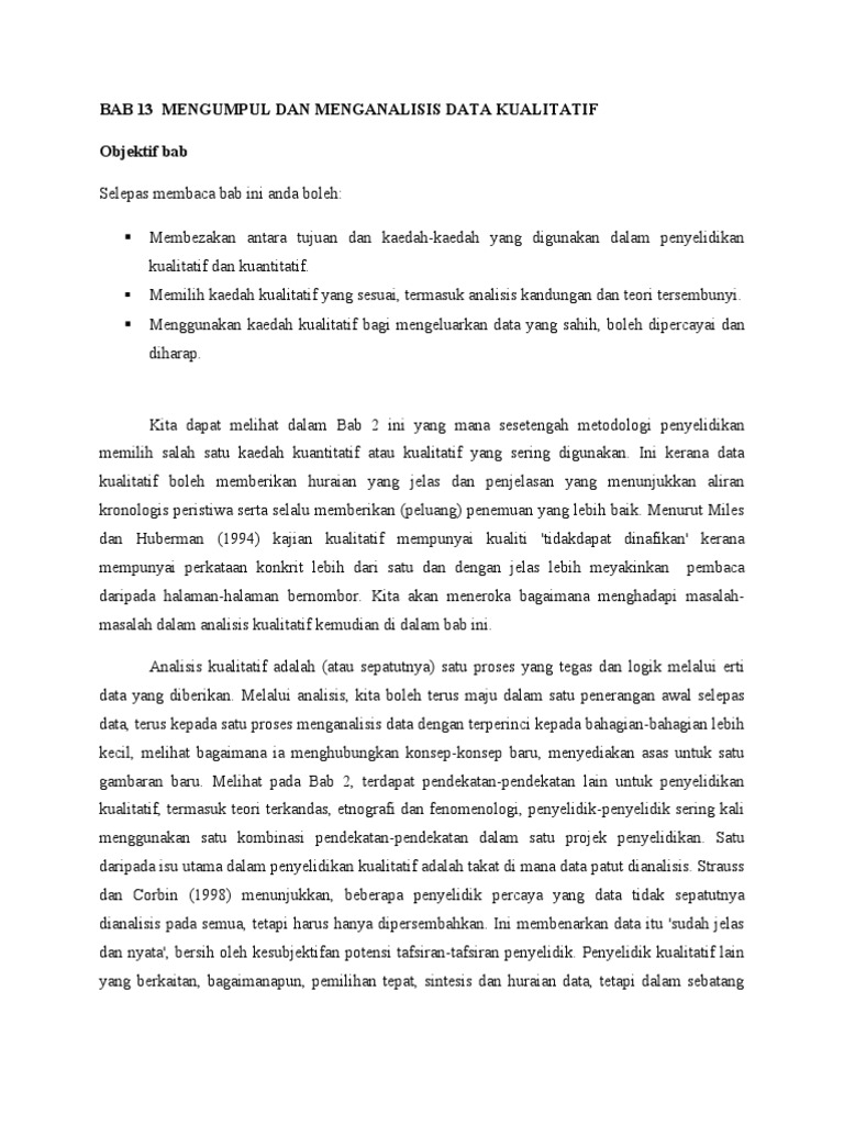 Bab 13 Menganalisis Data Kualitatif Pdf