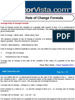 Average Rate of Change Formula