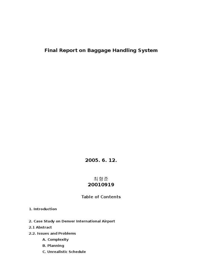 Lessons Learned from Failed Automated Baggage Handling Systems Case