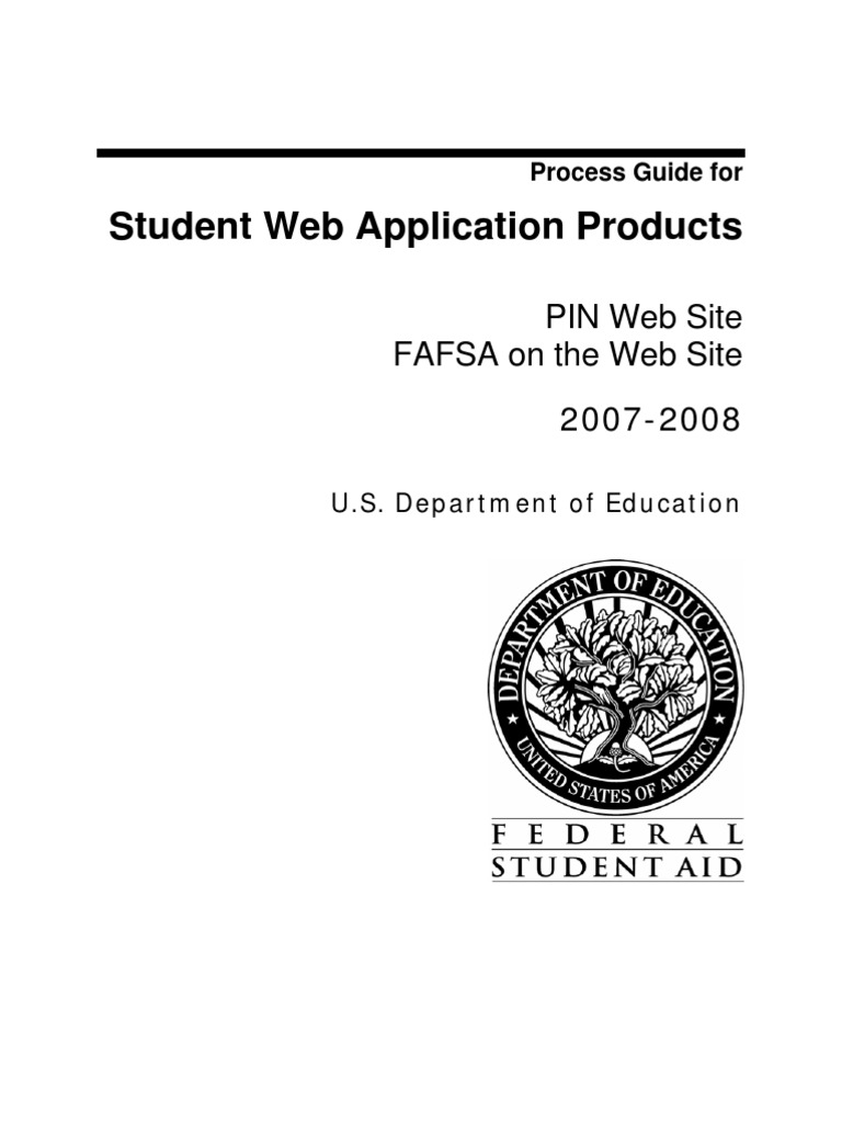 2007-2008 FAFSA and PIN Web Guide | PDF