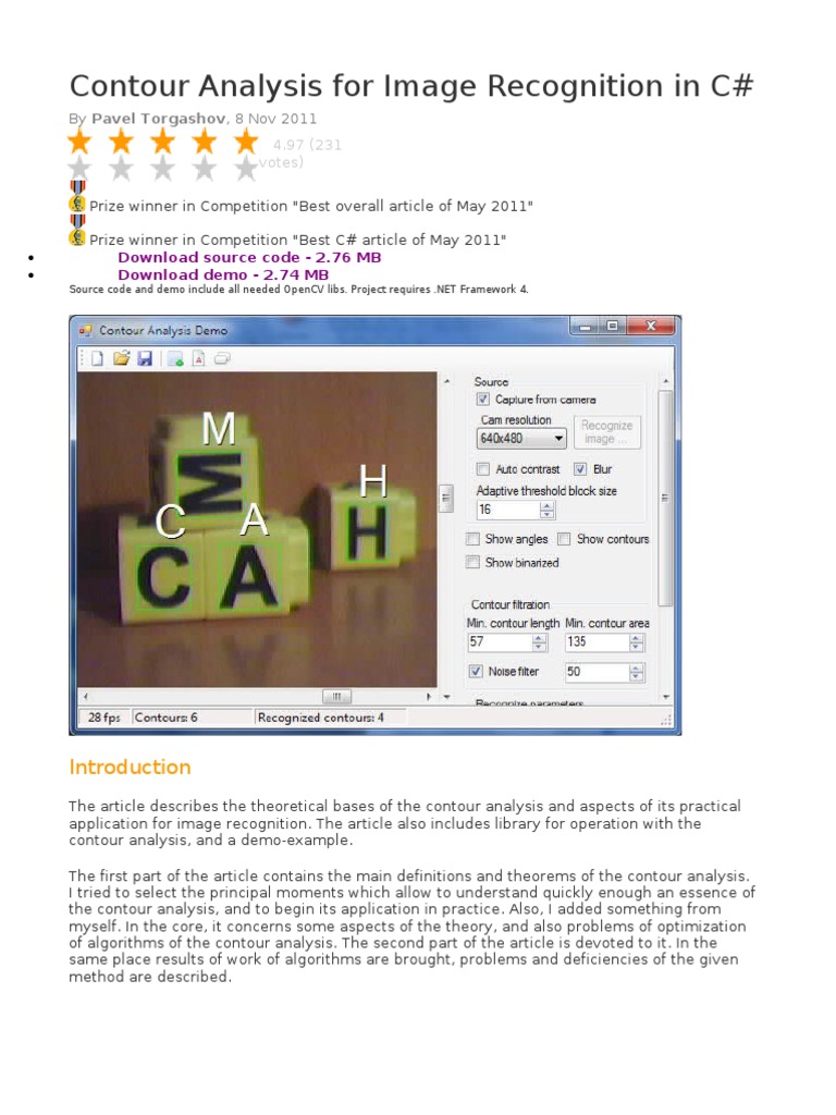 Contour Analysis For Image Recognition in C | PDF | Vector Space | Norm ...