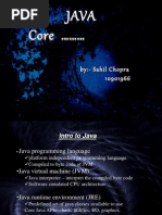 Java Core : By:-Sahil Chopra 10901966