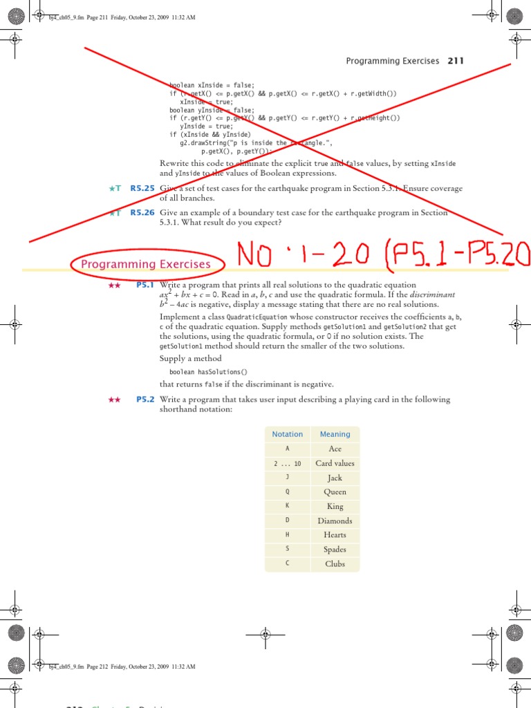 Programming Exercises for Java Concepts | PDF | Quadratic Equation ...