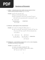 Operations On Polynomials (Revised)