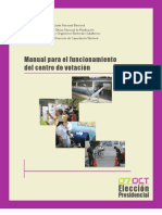 Manual para el funcionamiento del centro de votación