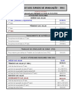 Calendário letivo unesp