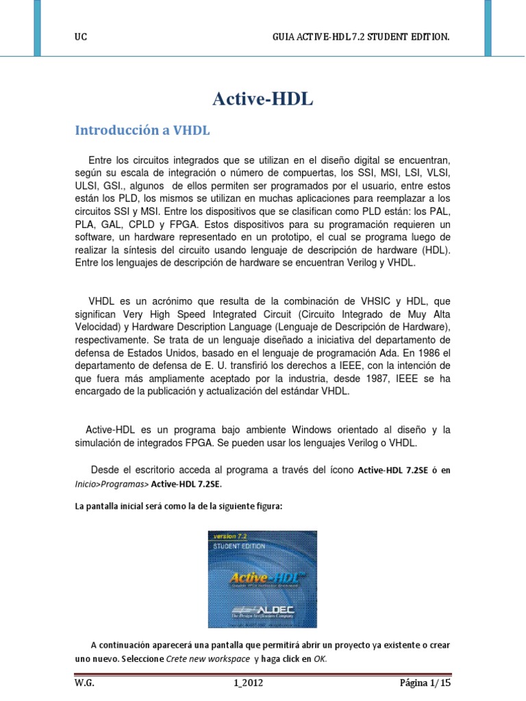 Guía Active-HDL 7.2 para VHDL | PDF